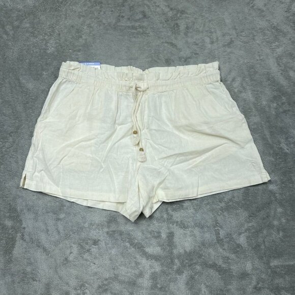 Hang Ten Women’s Linen-Blend Shorts W/ Drawstring L Large a1534 - Picture 1 of 7